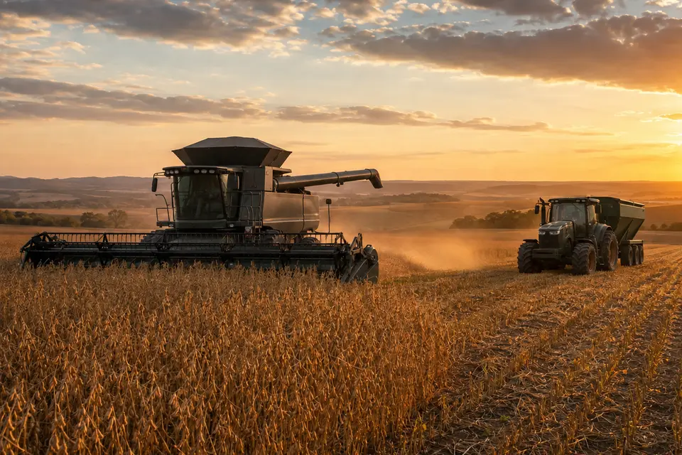 Colheitadeira protegida por seguro de equipamento agrícola em Jataí
